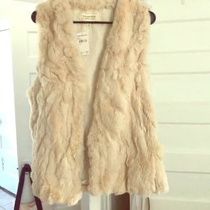 Real rabbit fur, oatmeal vest